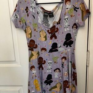 Star Wars Return of the Jedi Chibi Cute Cakeworthy Scoop Neck Dress Large